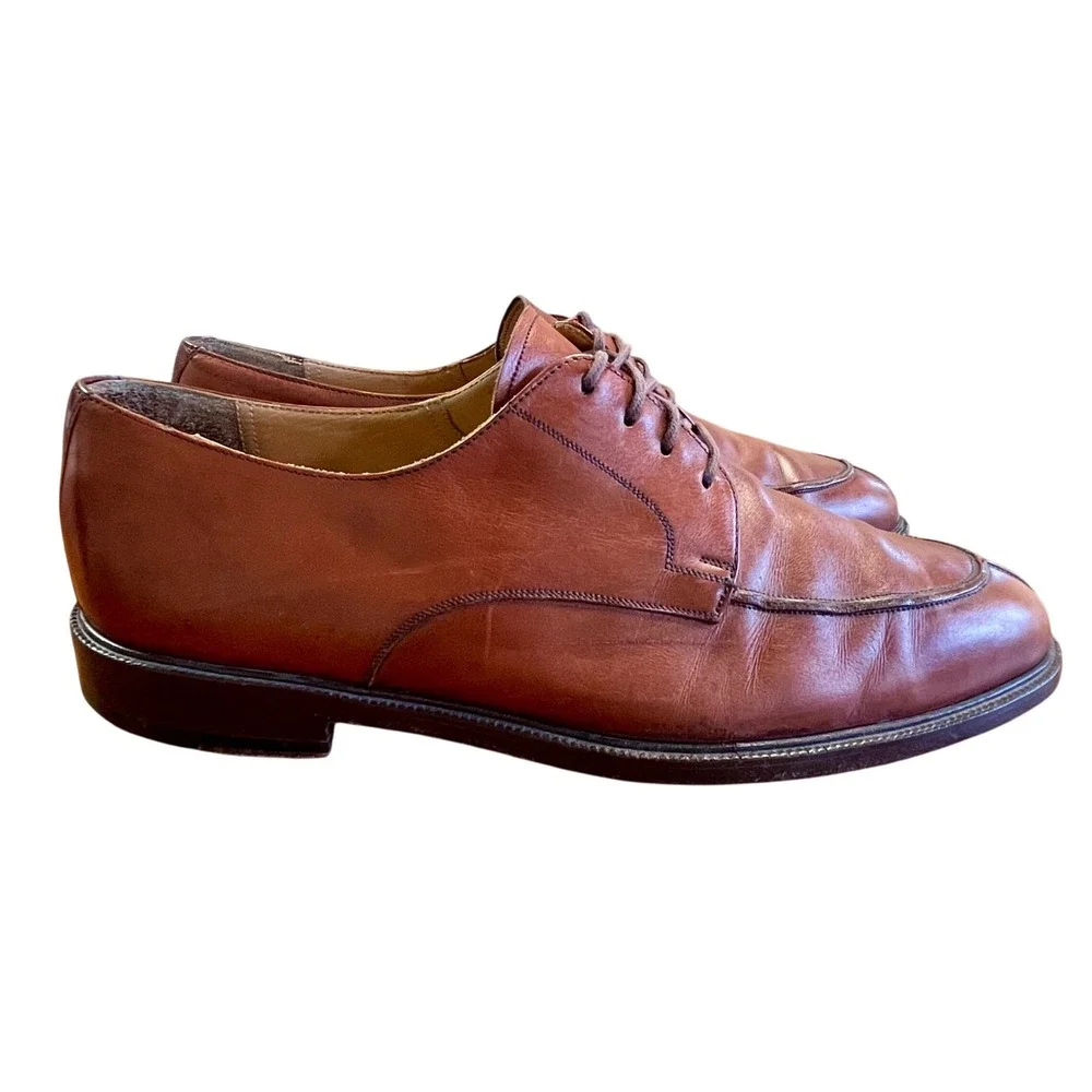 MEZLAN Leather Split Toe Derby Shoes Men Sz 8 Brown Lace Up Dress Classic Office